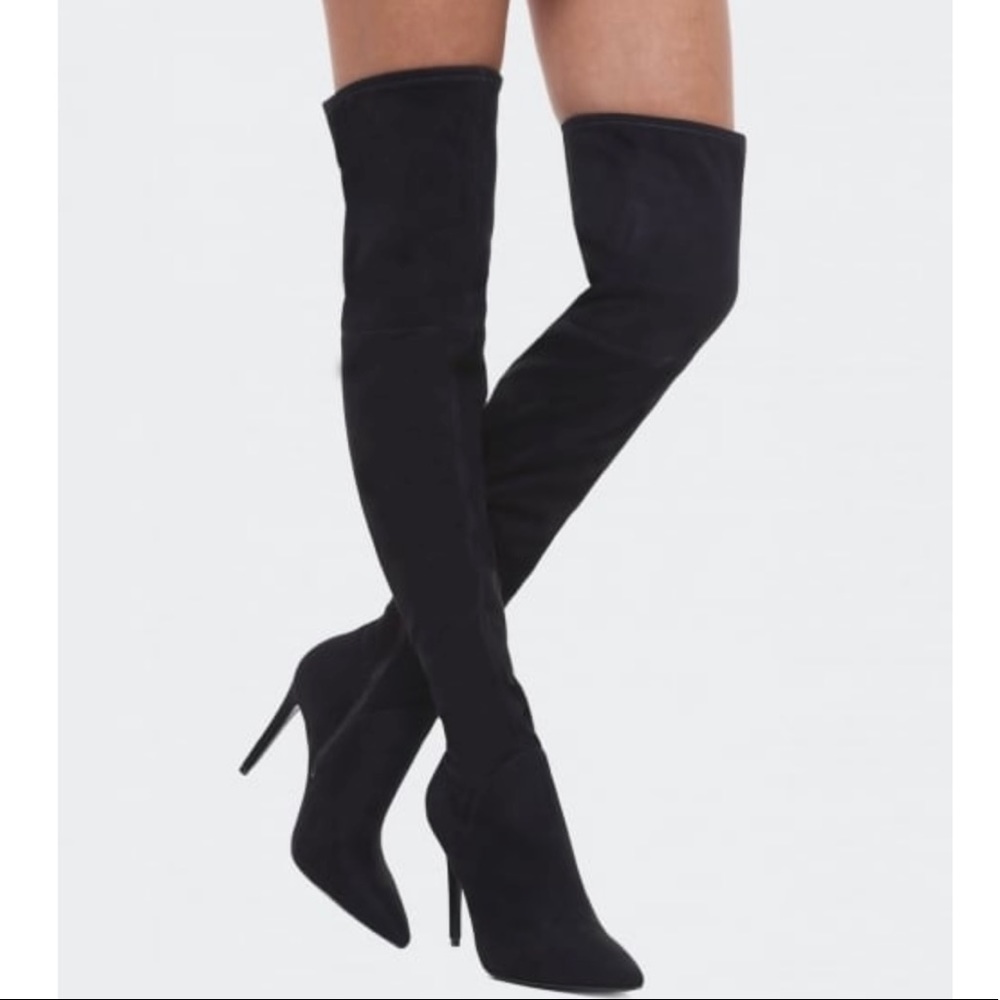 Kendall & Kylie Kayla Black Thigh High Boots 8